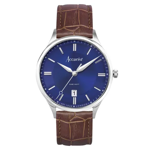 Accurist Classic Brown Leather White Dial