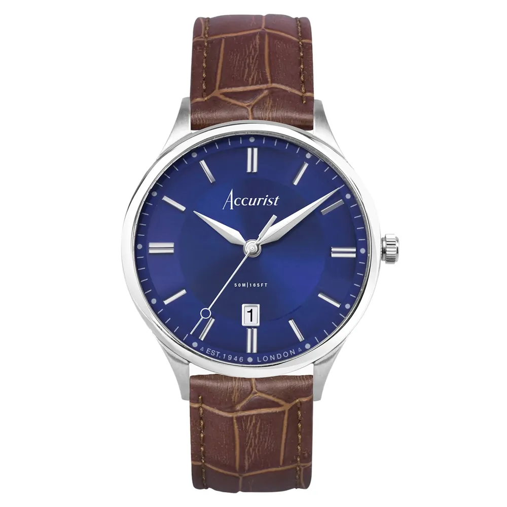 Accurist Classic Brown Leather White Dial 73005