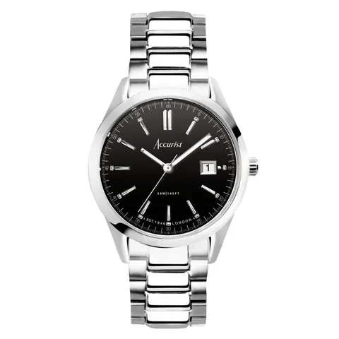 Accurist Everyday Stainless Steel Black Dial