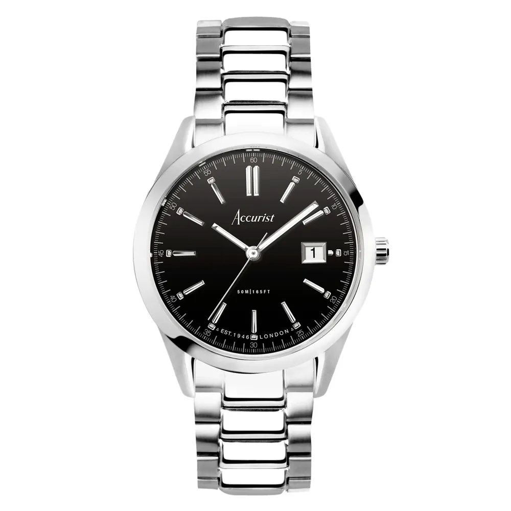 Accurist Everyday Stainless Steel Black Dial 74014
