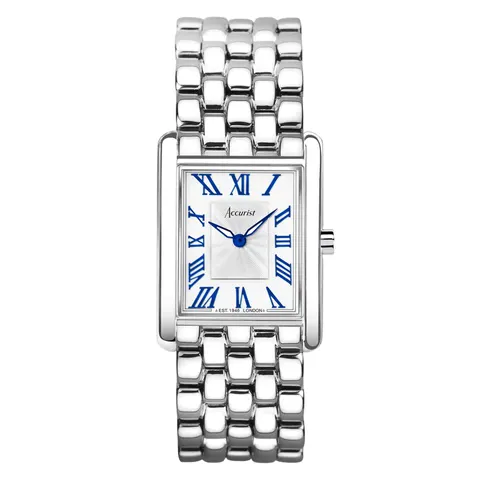 Accurist Rectangle Stainless Steel Blue Dial