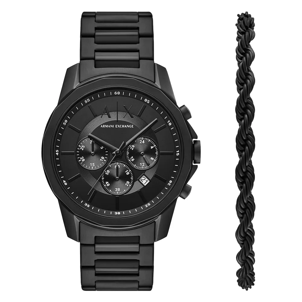 Armani Exchange Chronograph Black Stainless Steel AX7163SET
