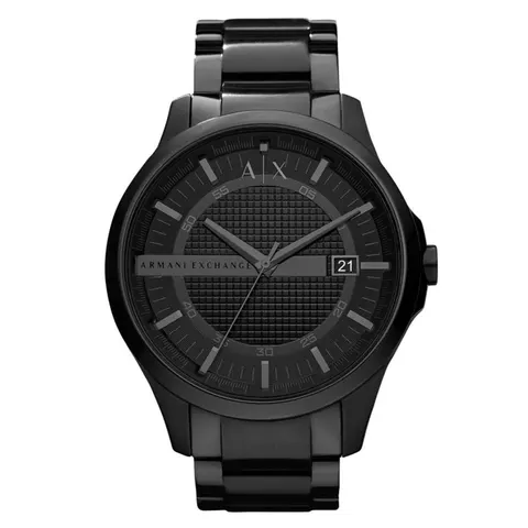 Armani Exchange Three-Hand Date Black Stainless Steel