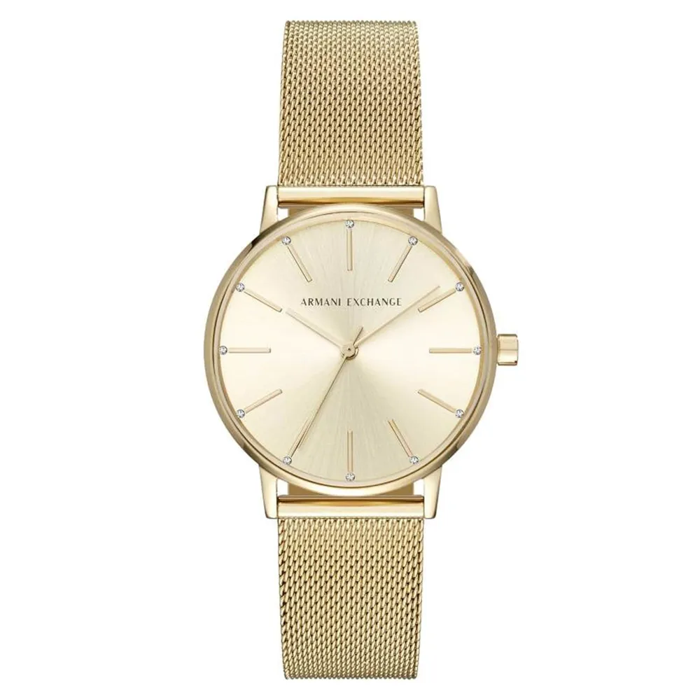 Armani Exchange Three-Hand Rose Gold-Tone Steel AX5536