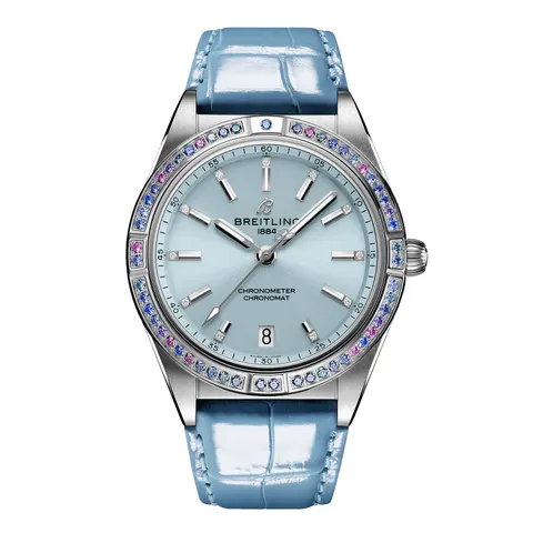 Breitling Chronomat Automatic 36 South Sea Ice Blue Leather Strap