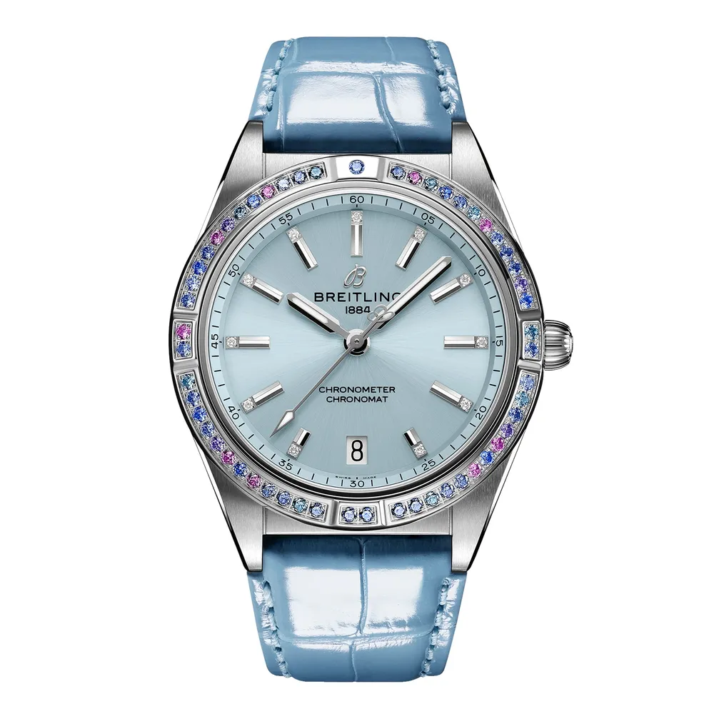 Breitling Chronomat Automatic 36 South Sea Ice Blue Leather Strap G10380611C1P1