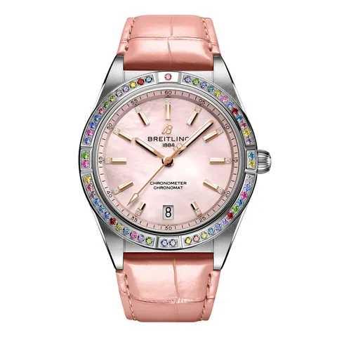 Breitling Chronomat Automatic 36 South Sea Pink Leather Strap