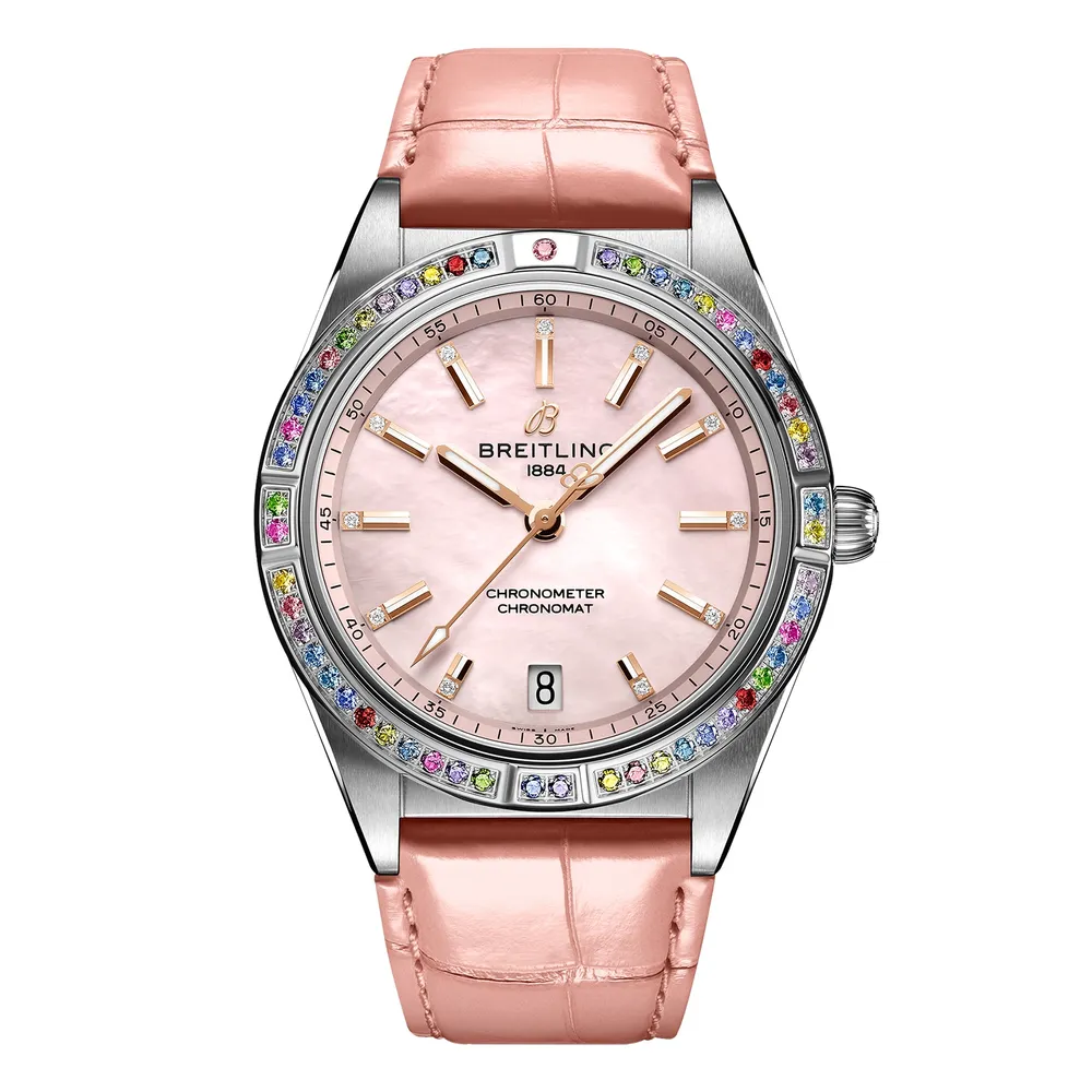 Breitling Chronomat Automatic 36 South Sea Pink Leather Strap G10380BB1K1P1