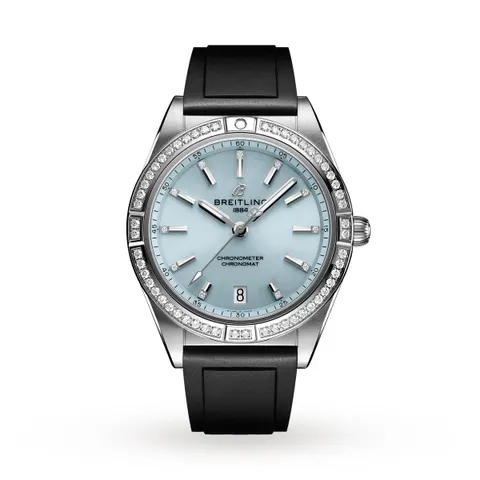 Breitling Chronomat Automatic 36 Stainless Steel & 18k grey gold Rubber Strap - Ice Blue