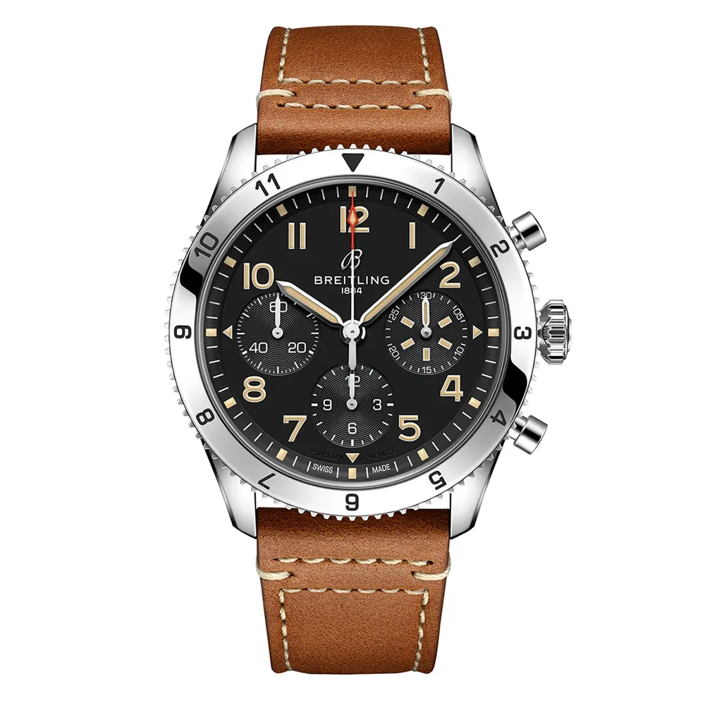 Breitling Classic AVI Chronograph 42 P-51 Mustang Leather Strap A233803A1B1X1