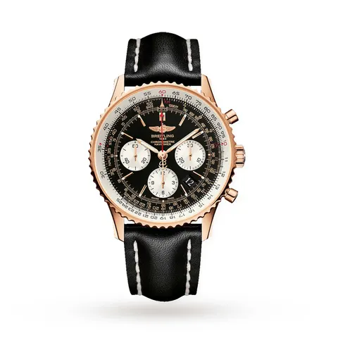Breitling Navitimer Automatic 18ct Red Gold Leather Strap