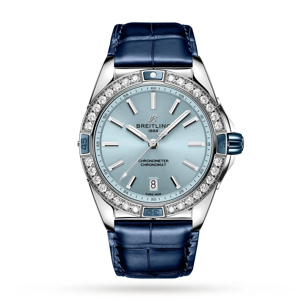 Breitling Super Chronomat Automatic 38 Blue Leather Strap A17356531C1P1
