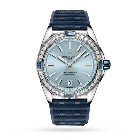 Breitling Super Chronomat Automatic 38 Blue Rubber Strap