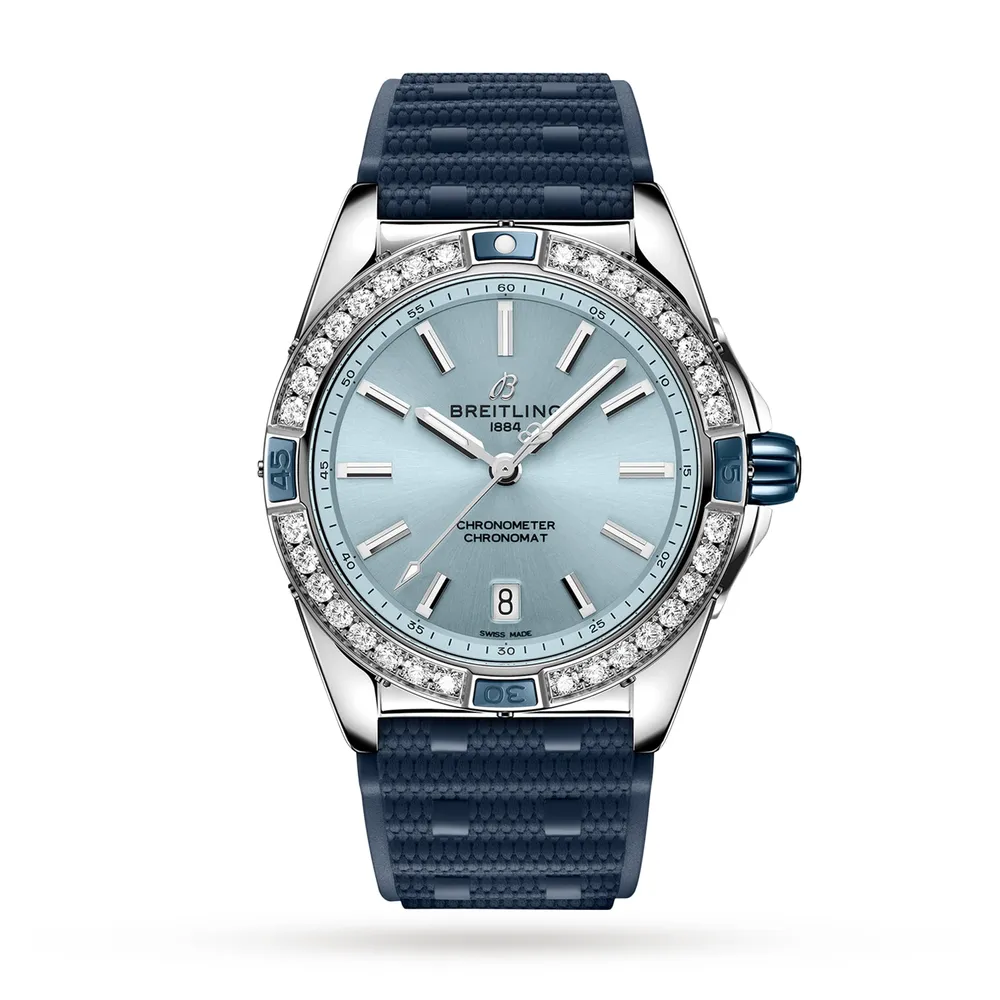 Breitling Super Chronomat Automatic 38 Blue Rubber Strap A17356531C1S1