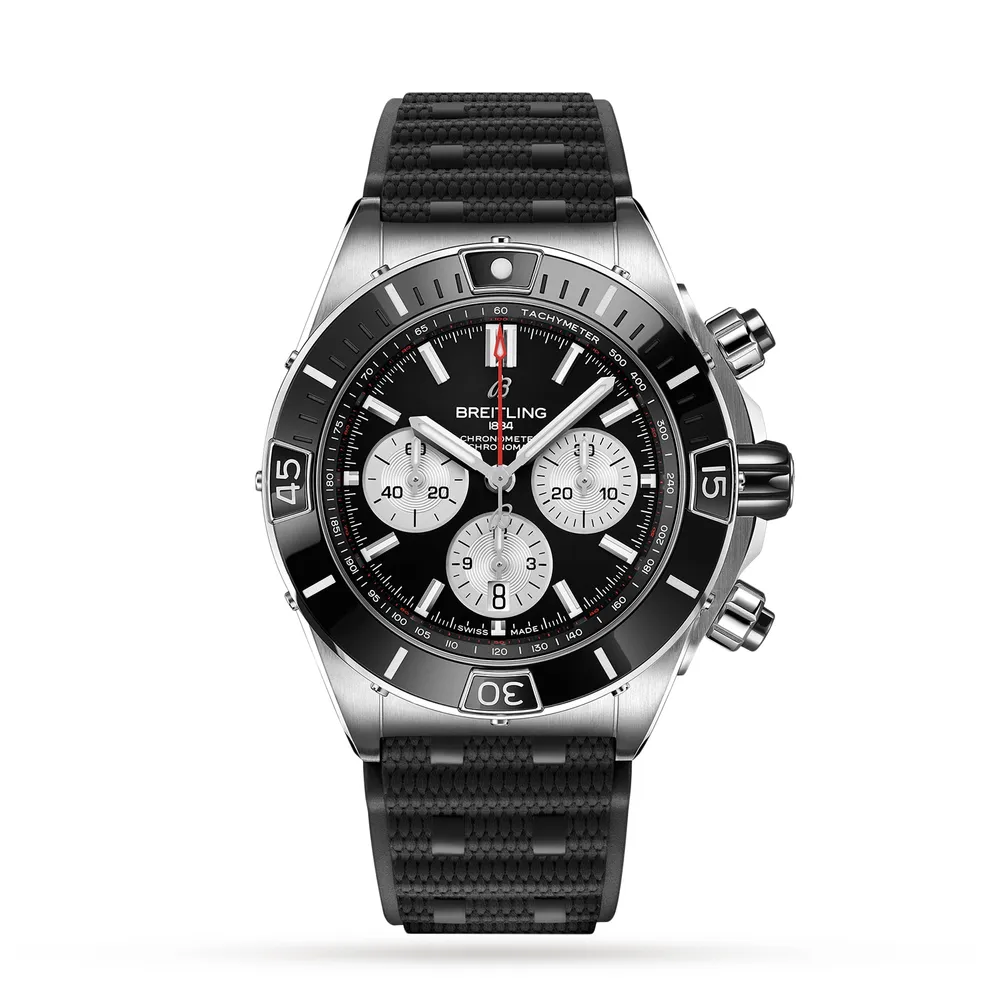 Breitling Super Chronomat B01 44 Stainless Steel Rubber Strap AB0136251B1S1