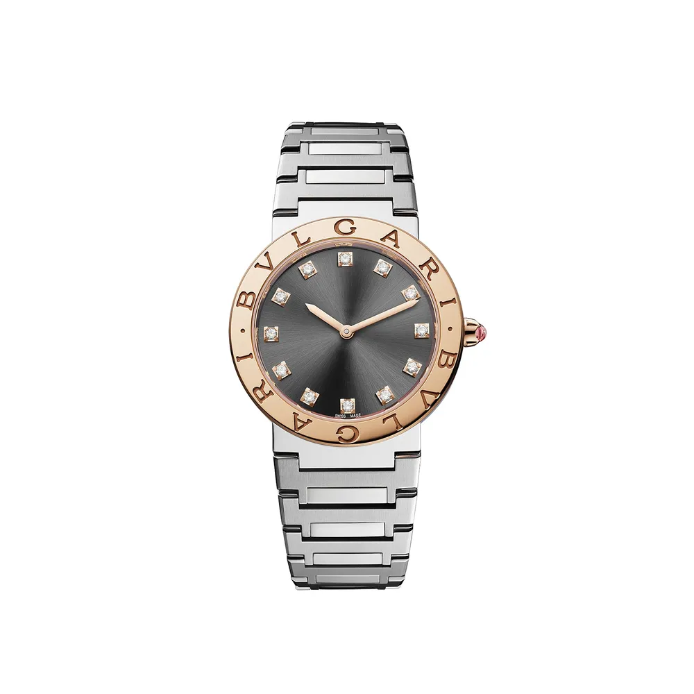 BVLGARI Stainless Steel and 18k Rose Gold Bvlgari Bvlgari 103757