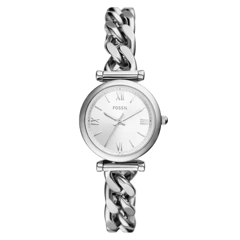 Fossil Carlie Three-Hand Silver Dial Stainless Steel