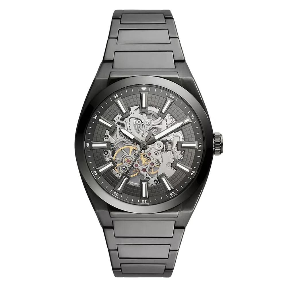 Fossil Everett Black Steel Skeleton Dial ME3206