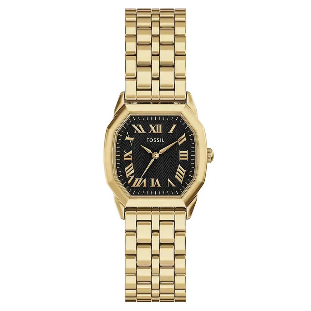 Fossil Harlow Three-Hand Gold-Tone Stainless Steel Black Dial ES5433