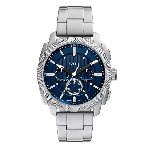 Fossil Machine Stainless Steel Blue Chronograph