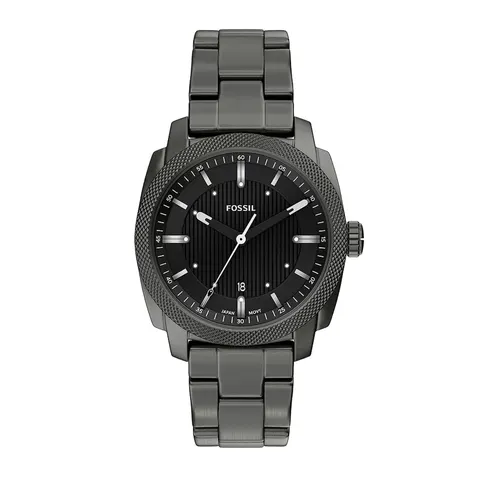Fossil Machine Three-Hand Date Smoke Stainless Steel