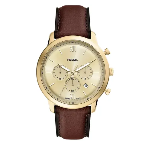 Fossil Neutra Brown Leather & Gold Dial