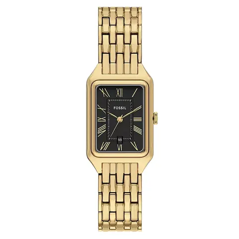 Fossil Raquel Three-Hand Date Gold-Tone Black Dial