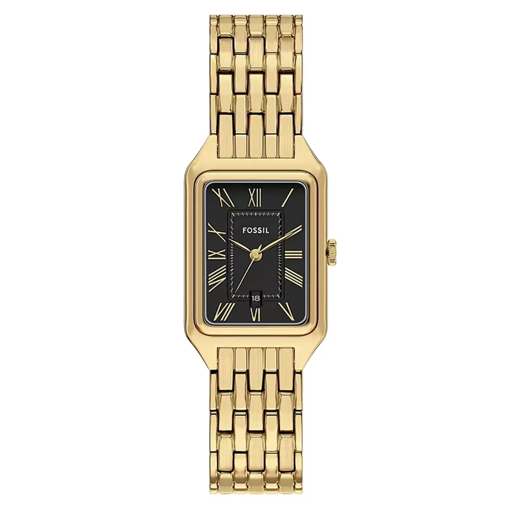 Fossil Raquel Three-Hand Date Gold-Tone Black Dial ES5434
