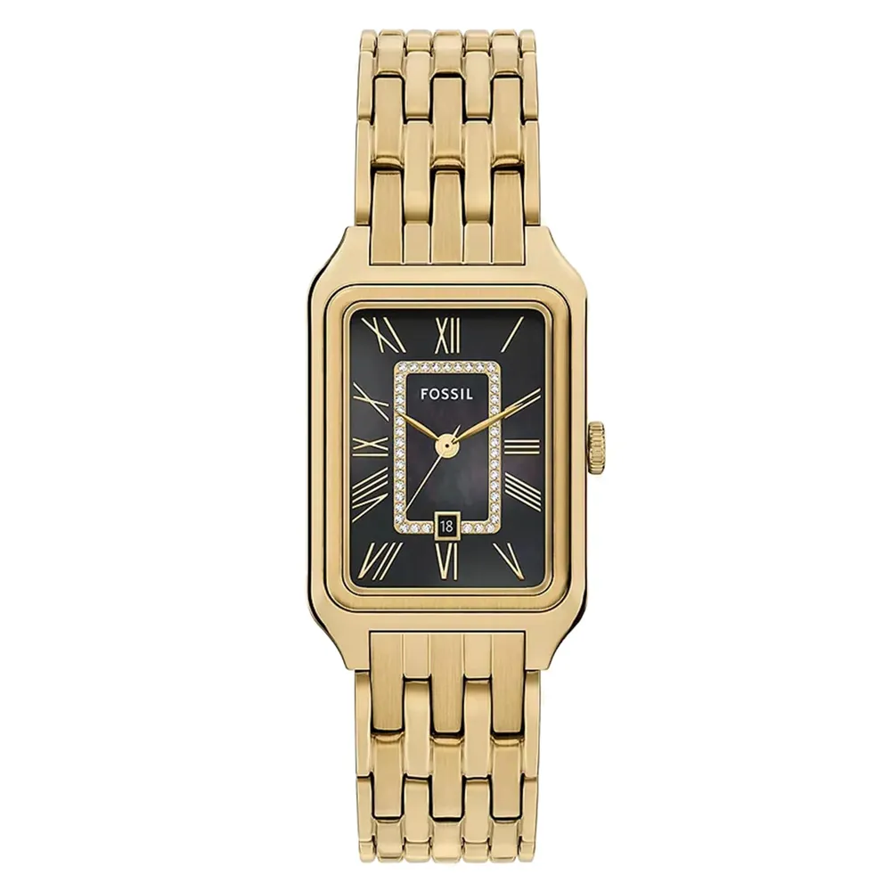 Fossil Raquel Three-Hand Date Gold-Tone Mother of Pearl ES5417