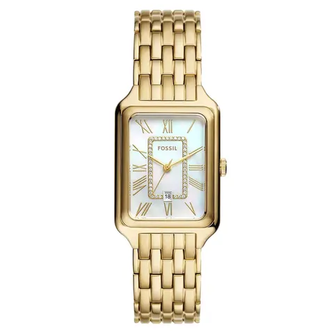 Fossil Raquel Three-Hand Date Gold-Tone Stainless Steel
