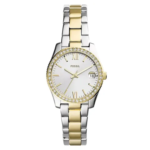 Fossil Scarlette Mini Three-Hand Date Two-Tone Stainless Steel
