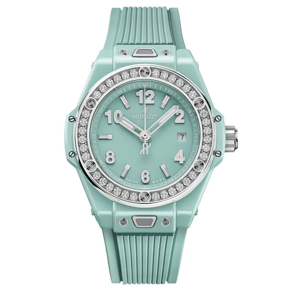 Hublot One Click Mint Green Ceramic Diamonds 485.GS.5271.RX.1204