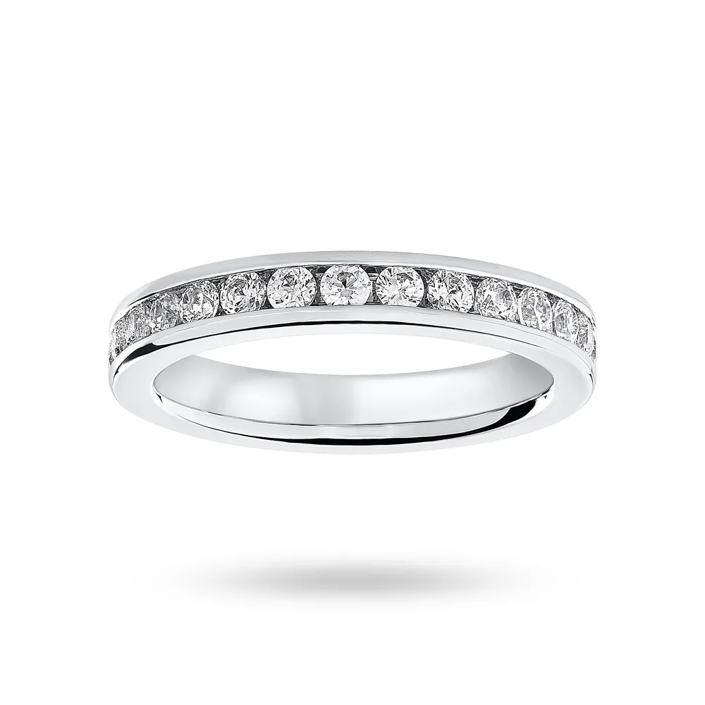 18 Carat White Gold 1.00 Carat Brilliant Cut Channel Set Full Eternity Ring