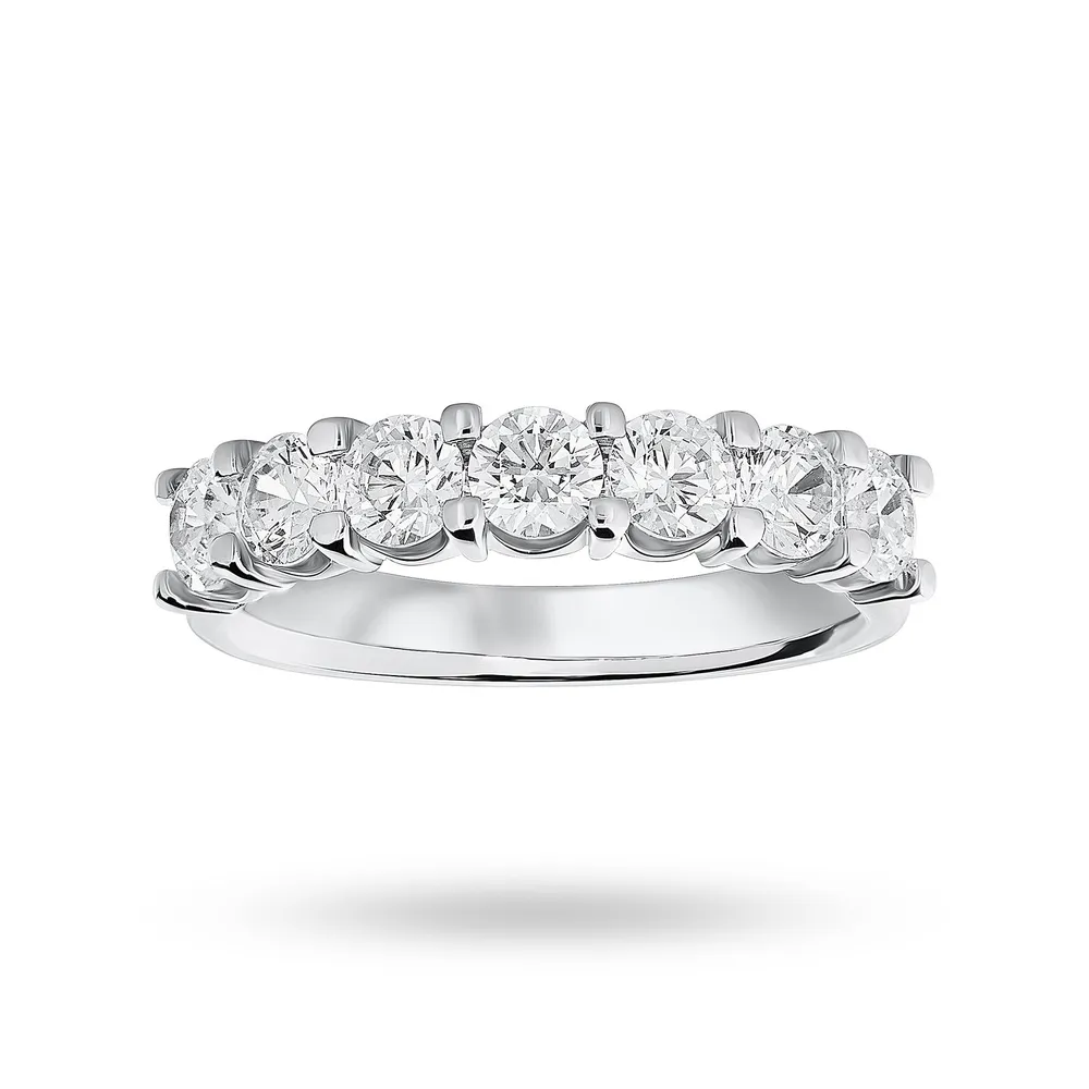 18 Carat White Gold 1.30 Carat Brilliant Cut Under Bezel Half Eternity Ring