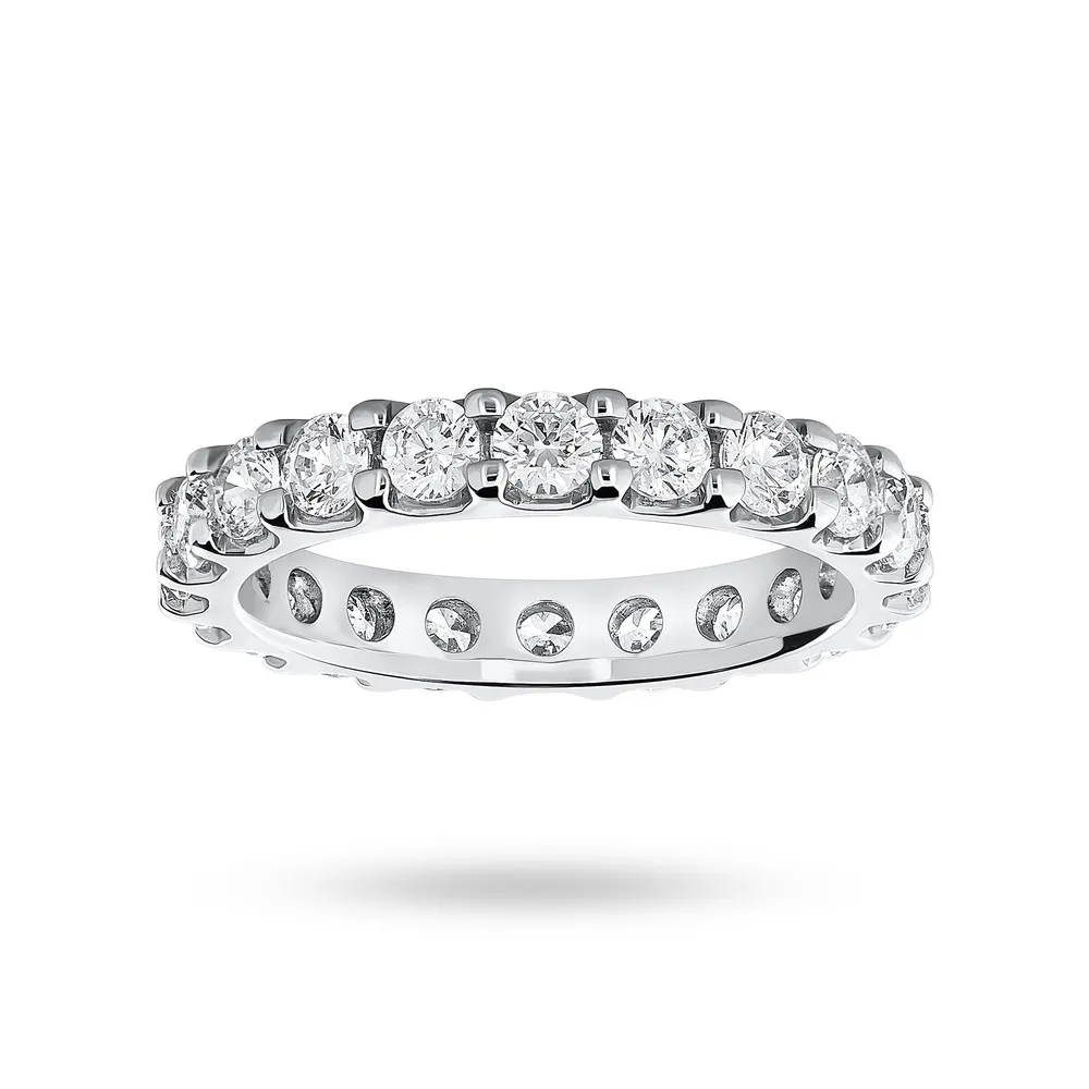 18 Carat White Gold 2.00 Carat Brilliant Cut Claw Set Full Eternity Ring