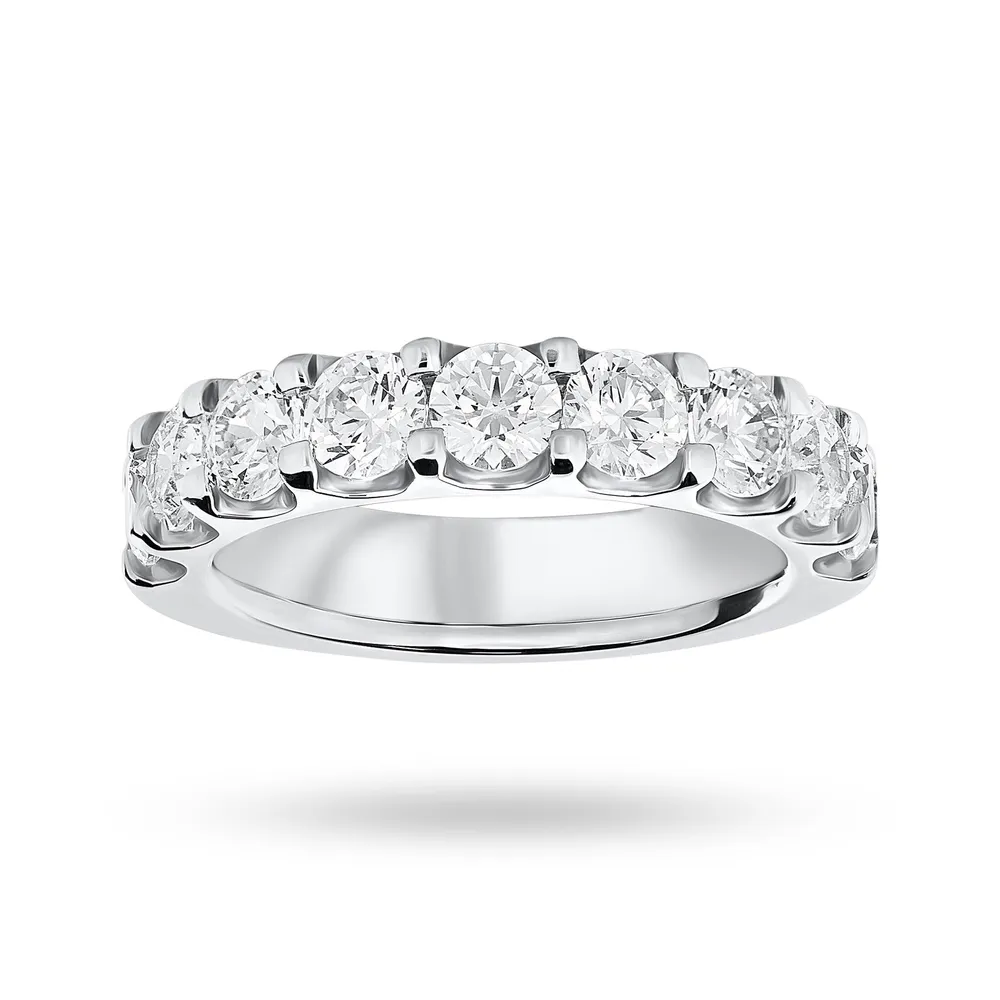 18 Carat White Gold 2.10 Carat Brilliant Cut Half Eternity