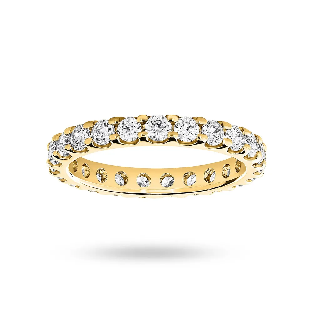 18 Carat Yellow Gold 1.50 Carat Brilliant Cut Claw Set Full Eternity Ring