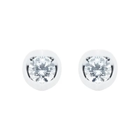 Goldsmiths 18ct Gold 0.70ct Tension set Canadian Diamond Earrings