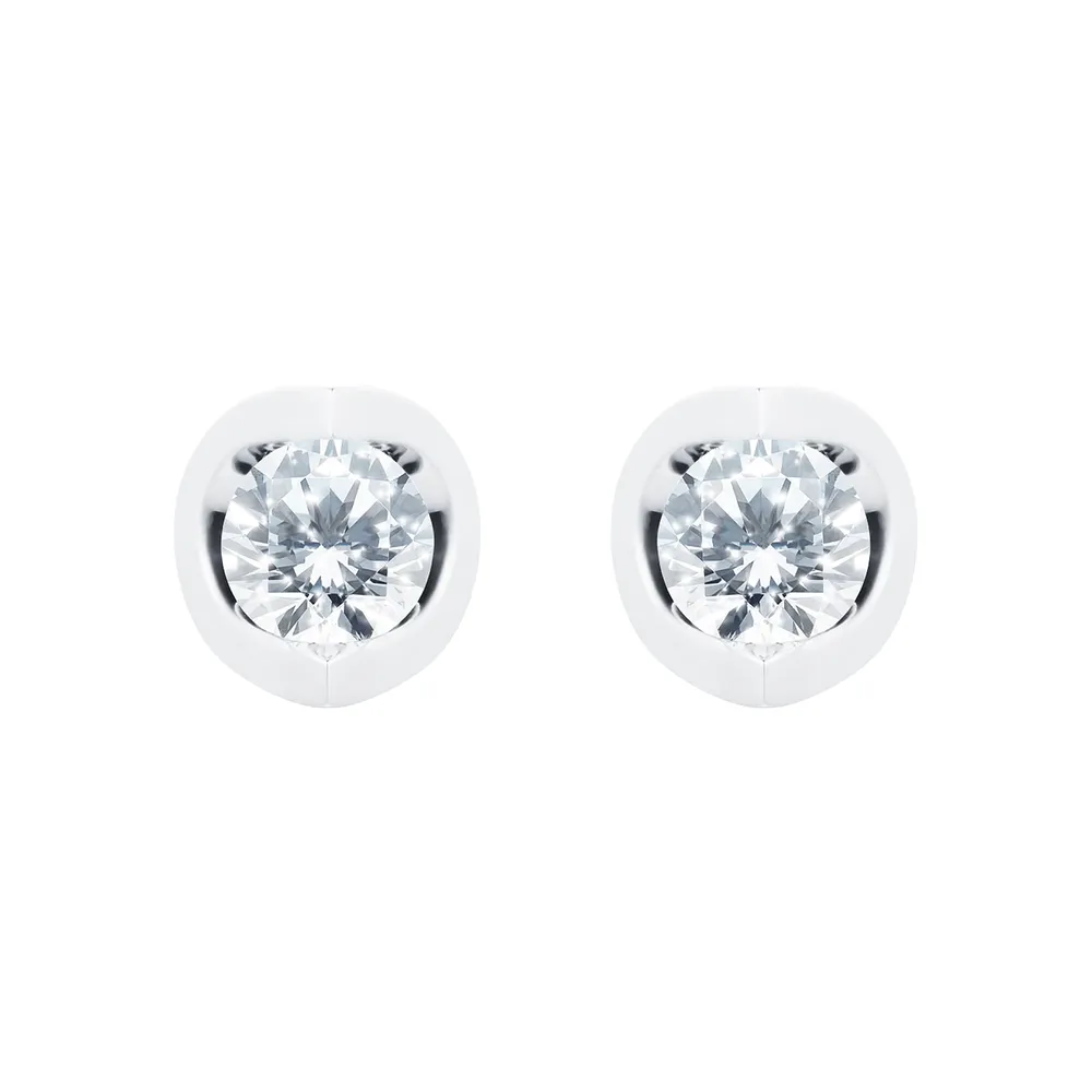 18ct Gold 0.70ct Tension set Canadian Diamond Earrings