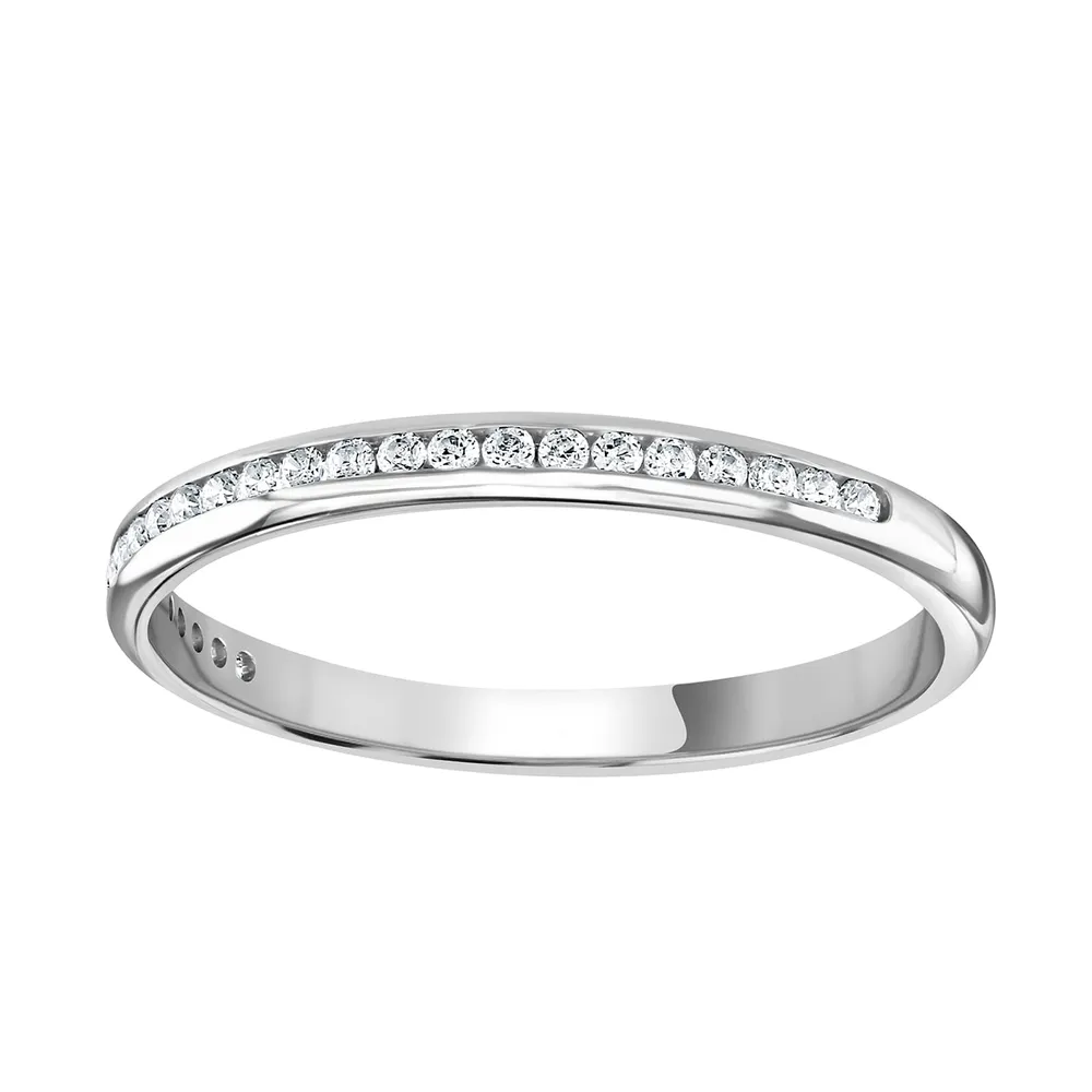 18ct White Gold 0.12 Carat Round Brilliant Cut Channel Set Half Eternity Ring