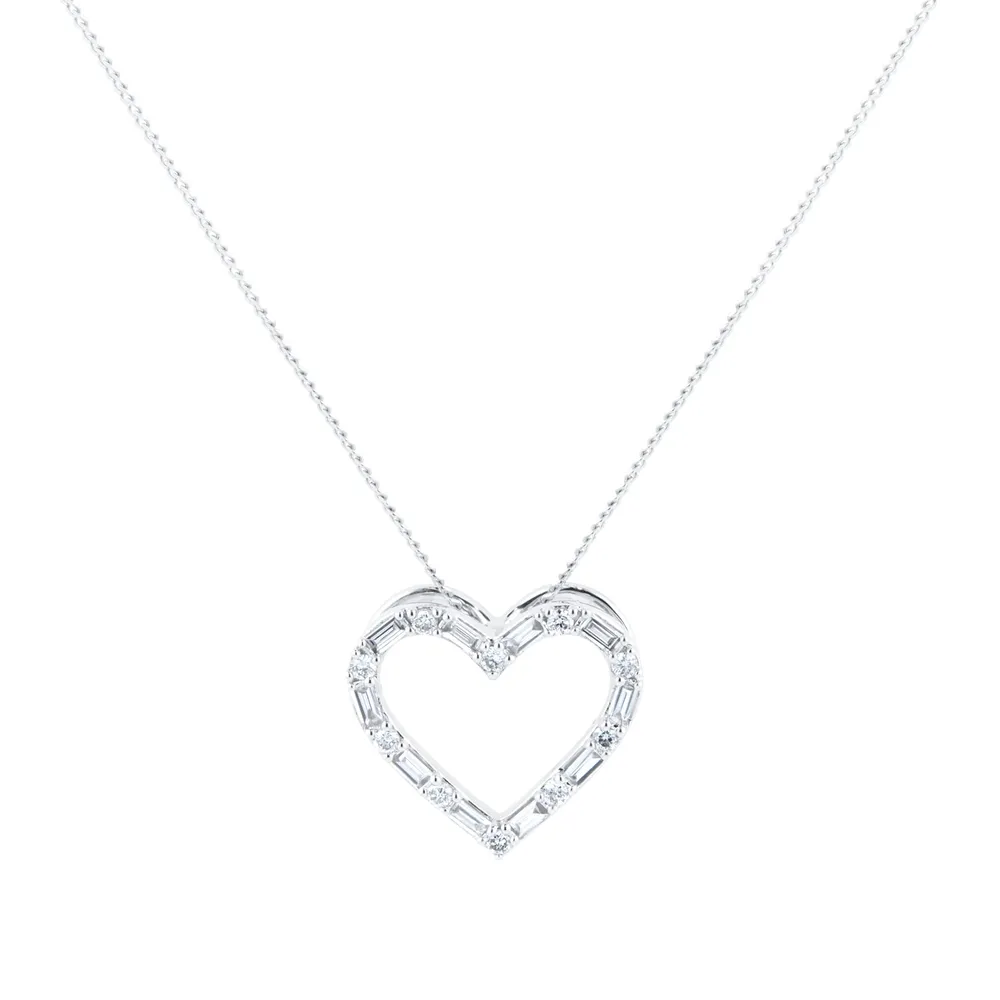 18ct White Gold 0.20ct Heart Pendant