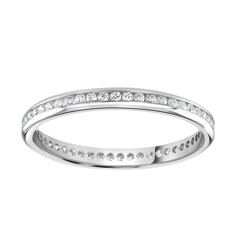 18ct White Gold 0.25cttw Brilliant Cut Channel Set Diamond Full Eternity Ring