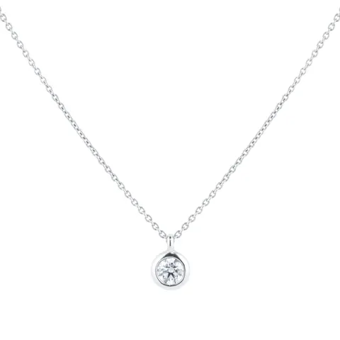 Goldsmiths 18ct White Gold 0.30ct Diamond Bezel Pendant