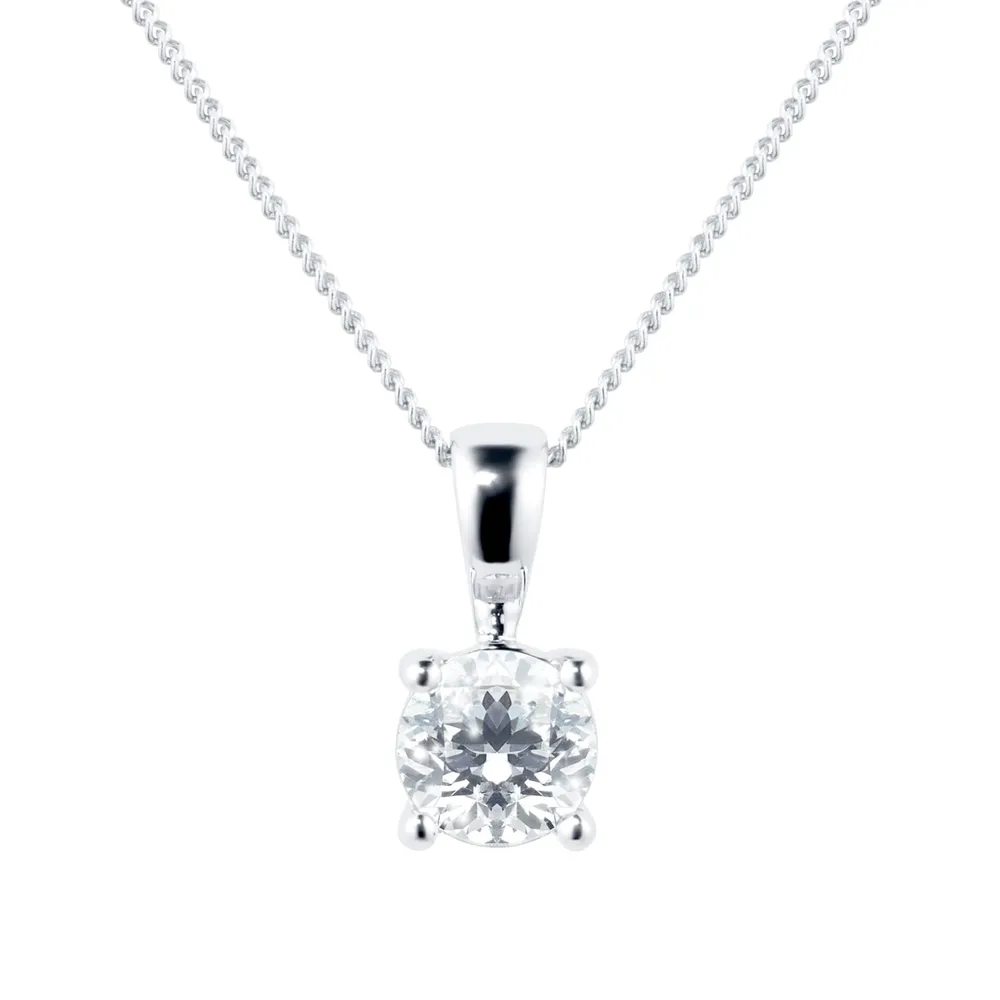 18ct White Gold 0.40cttw Diamond Solitaire Pendant