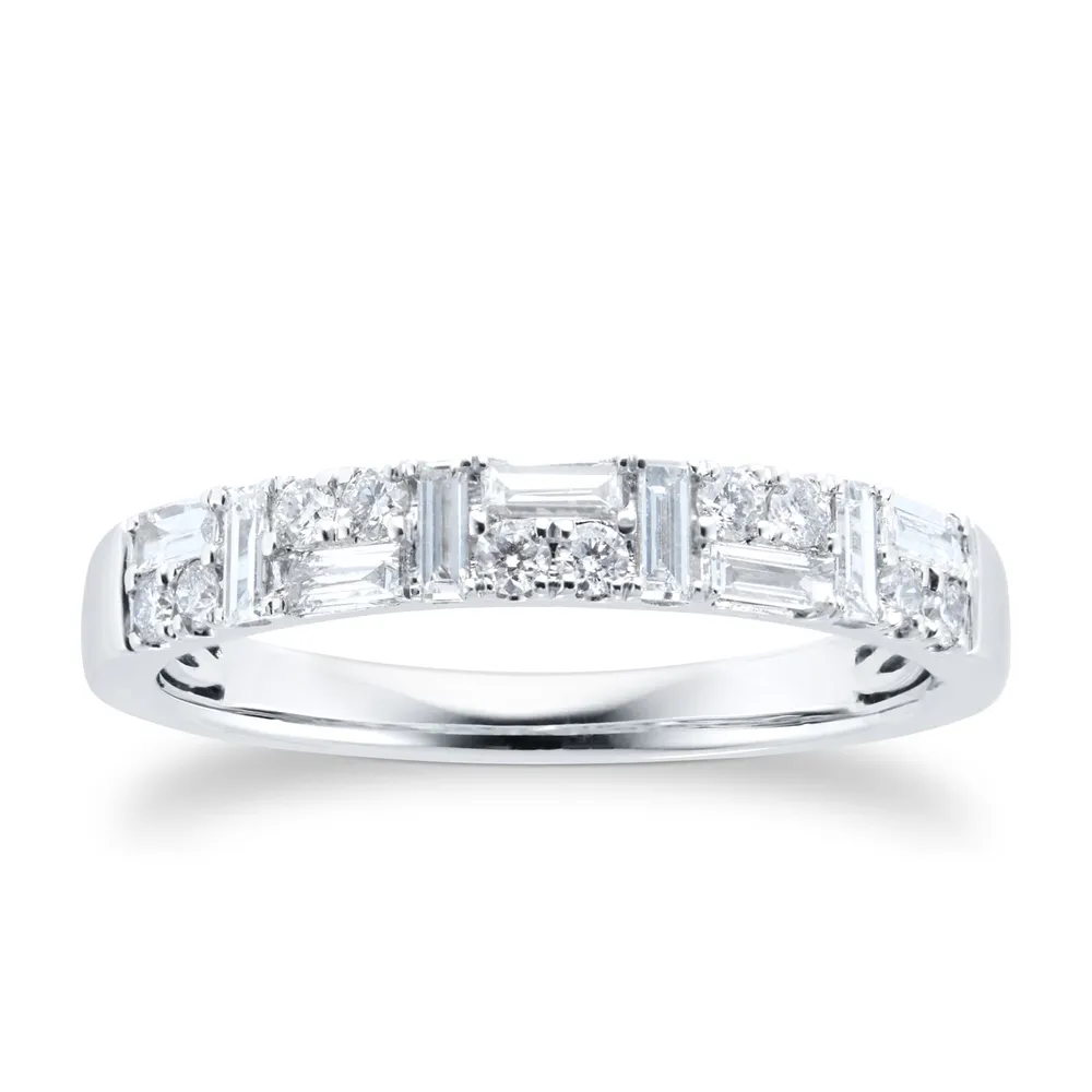 18ct White Gold 0.42cttw Mixed Cut Band Ring