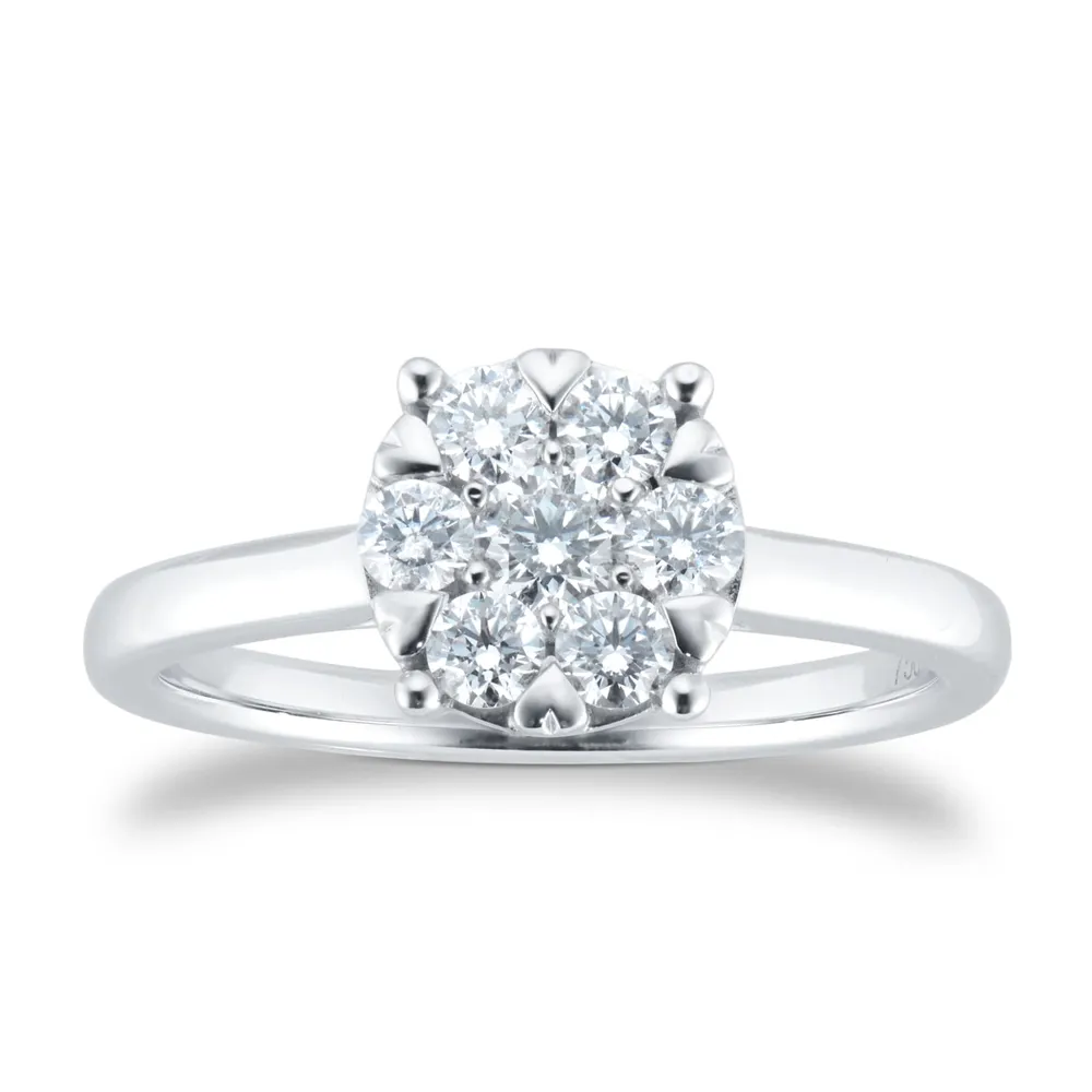 18ct White Gold 0.50ct Diamond Amore Cluster Ring