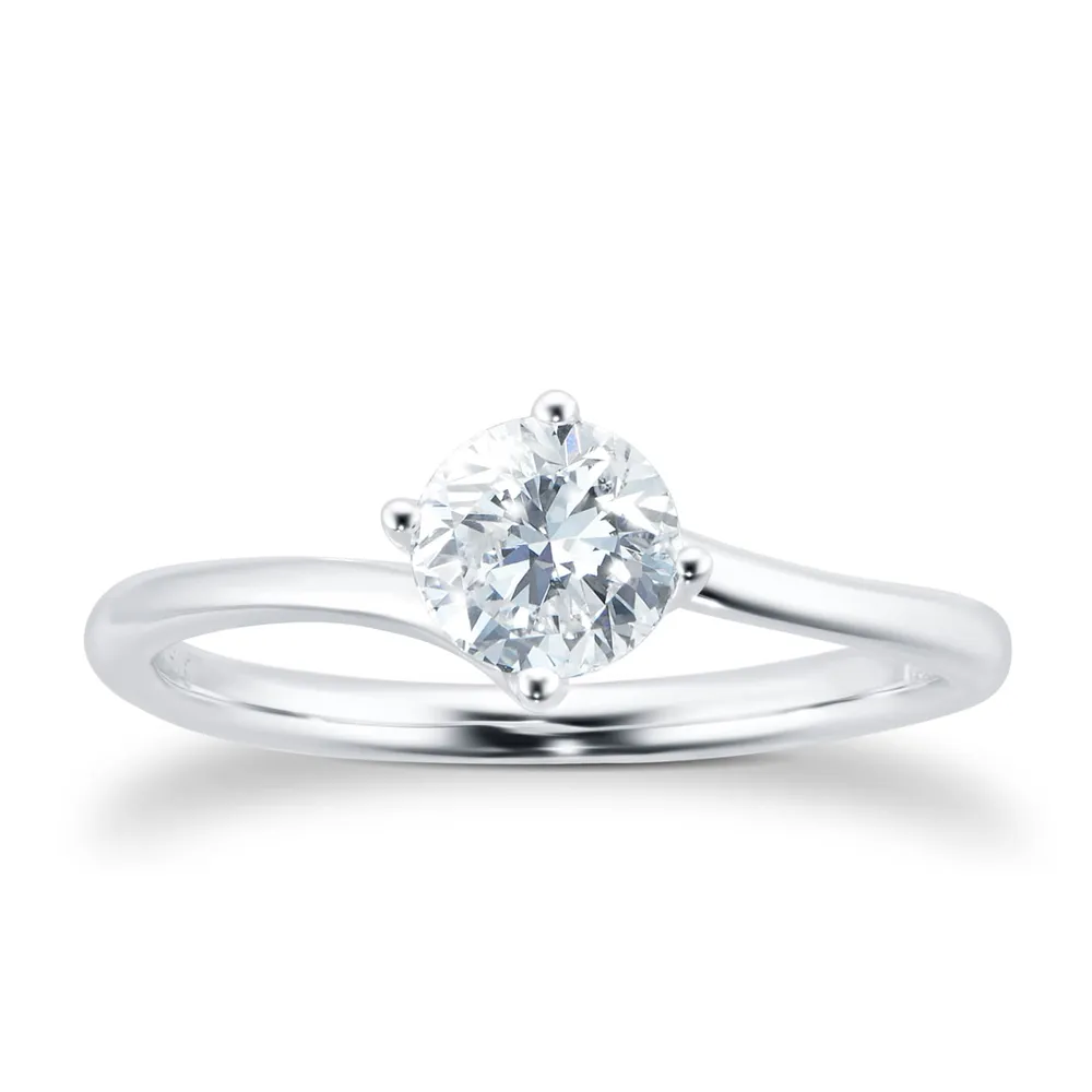 18ct White Gold 0.50ct Diamond Solitaire Engagement Ring