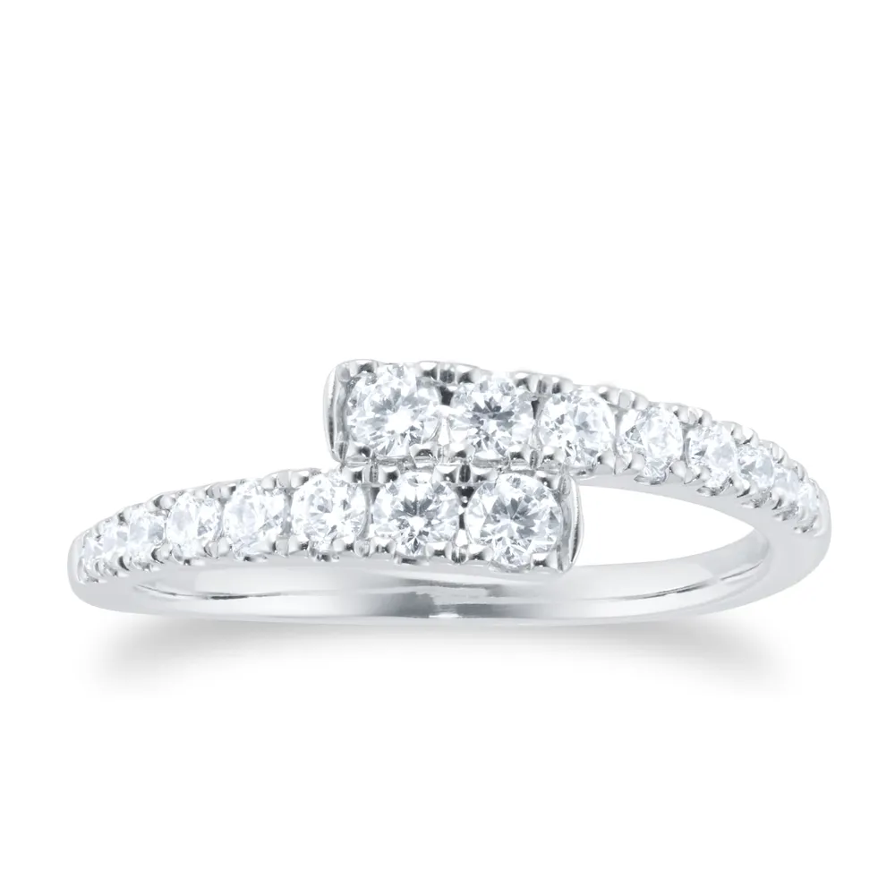 18ct White Gold 0.50ct Diamond Spiral Ring