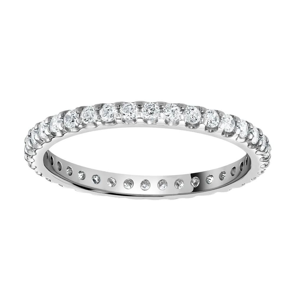 18ct White Gold 0.50cttw Brilliant Cut Claw Set Diamond Full Eternity Ring
