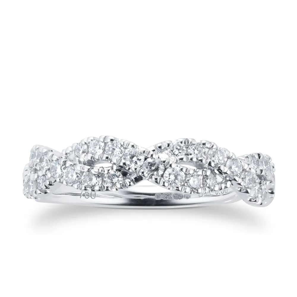 18ct White Gold 0.50cttw Diamond Twist Eternity Rings